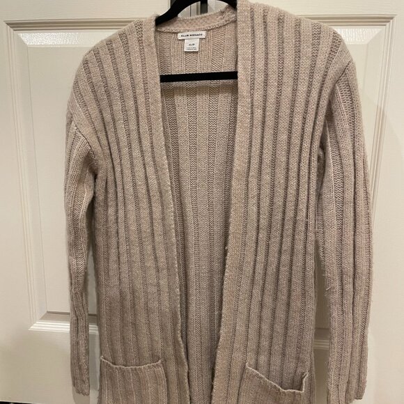 Club Monaco Wool Long Cardigan - XS, Cream/Beige - Picture 1 of 4